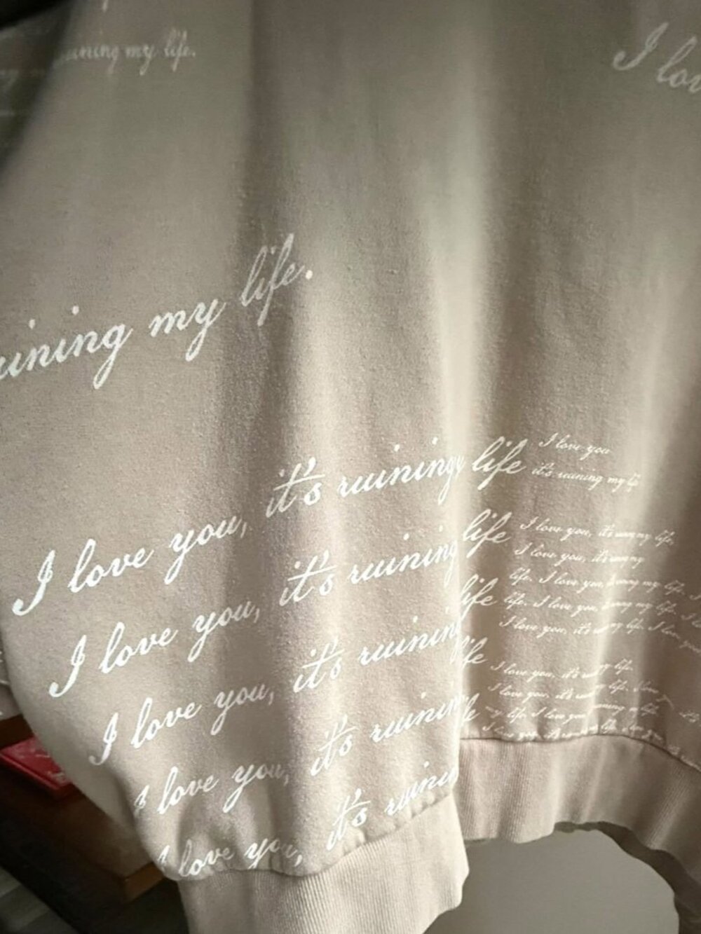 Taylor Swift Official TTPD Fortnite lyrics crewneck sweatshirt size L - Picture 3 of 4